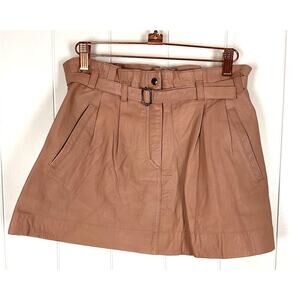 One Teaspon 100% Leather Beige Buttery Leather Skirt Lined‎ AU 8/ US 4/US S NWT